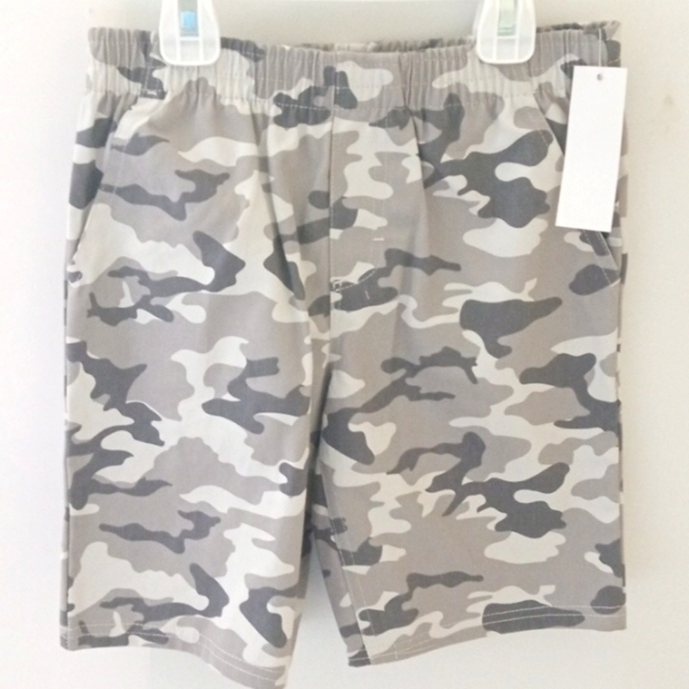 TIMBERLAND BOYS GRAY CAMOUFLAGE PULL-ON SHORTS SIZE 6 NWT